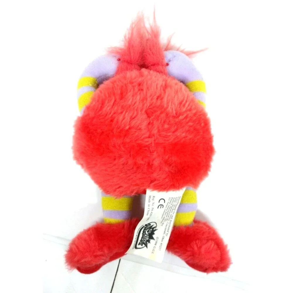 Vintage 1998 Silly Slammers Bean Bag Plush Fitz Red Furry Monster No Sound